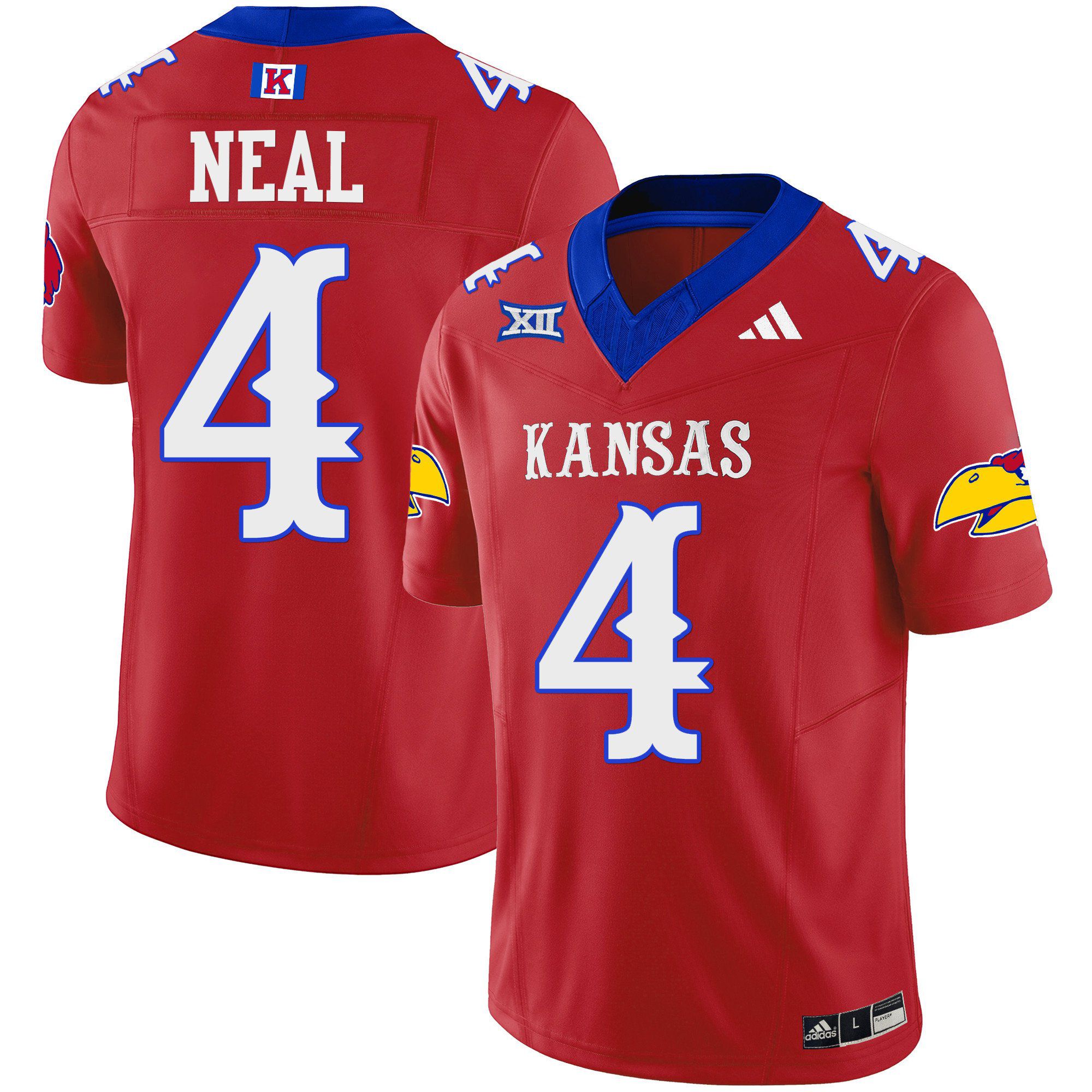 Men Kansas Jayhawks 4 Neal Red 2024 Blackhawk Vapor Limited NCAA Jersey